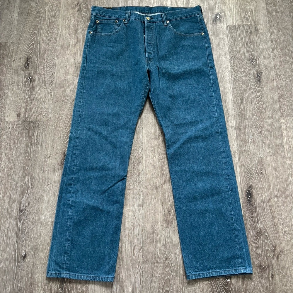 Levis 501 XX Button Fly Men Jean 38x32‎ Straight Leg Indigo Blue Wash Denim